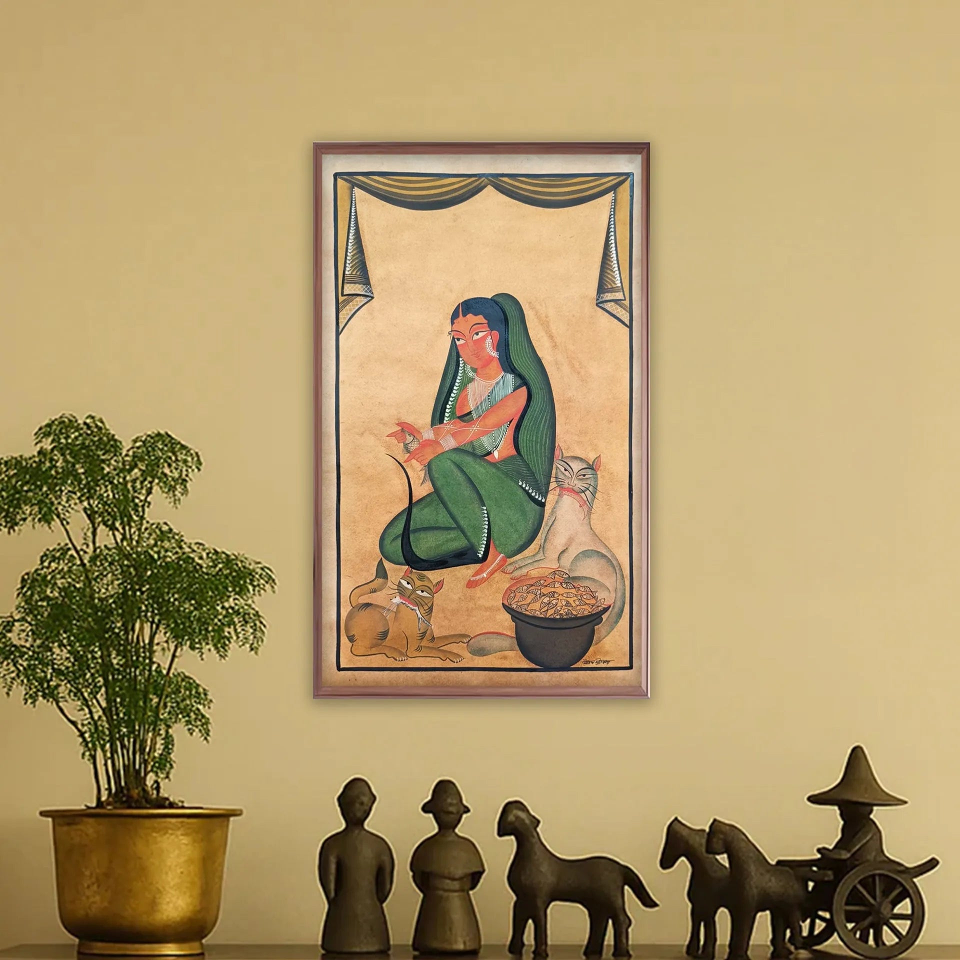 Kalighat - Biwi chopping the fish