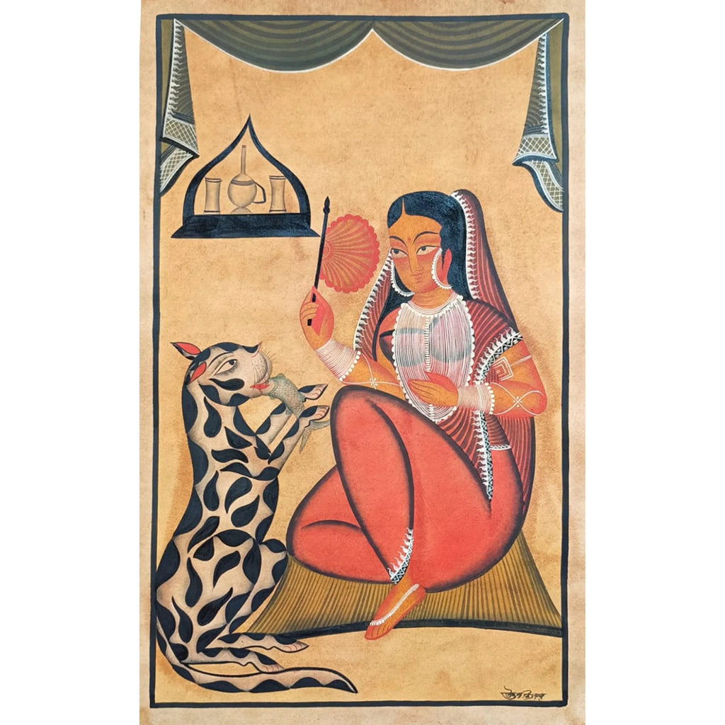 Kalighat - Biwi with cat