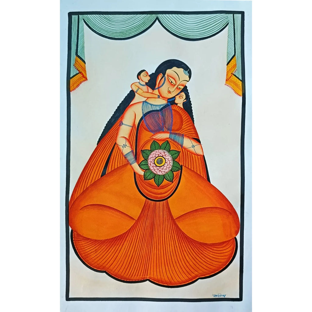 Kalighat - Mother with children