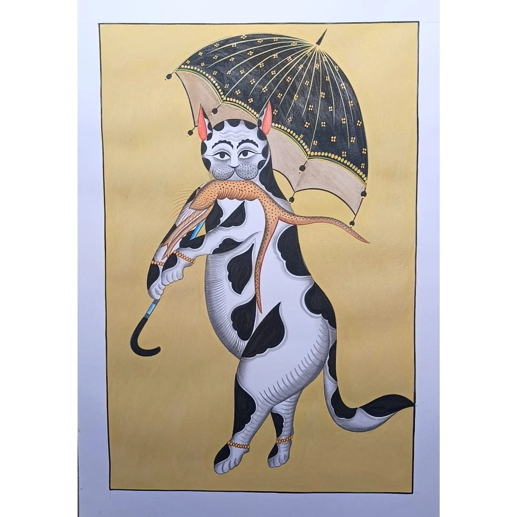 Kalighat - Cat eating fish
