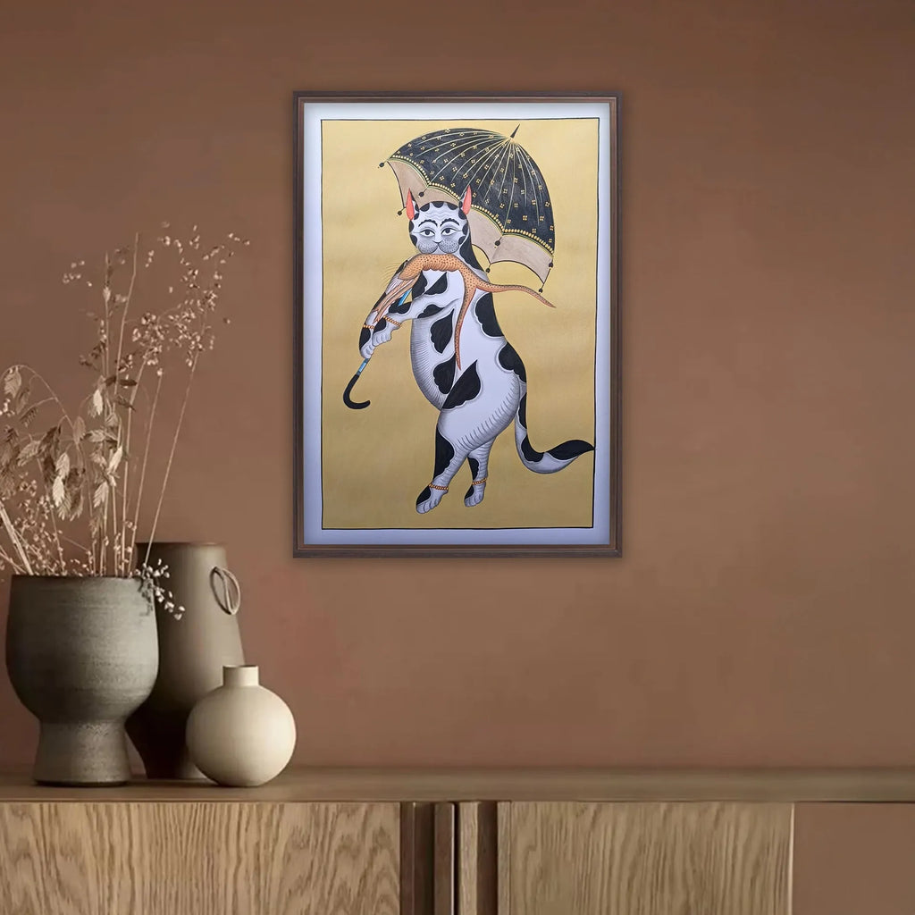 Kalighat - Cat eating fish
