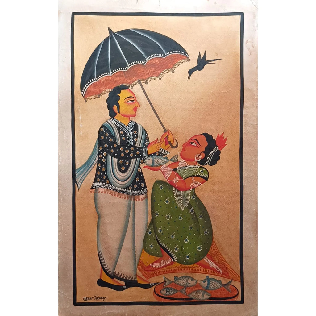 Kalighat - Babu buying the fish