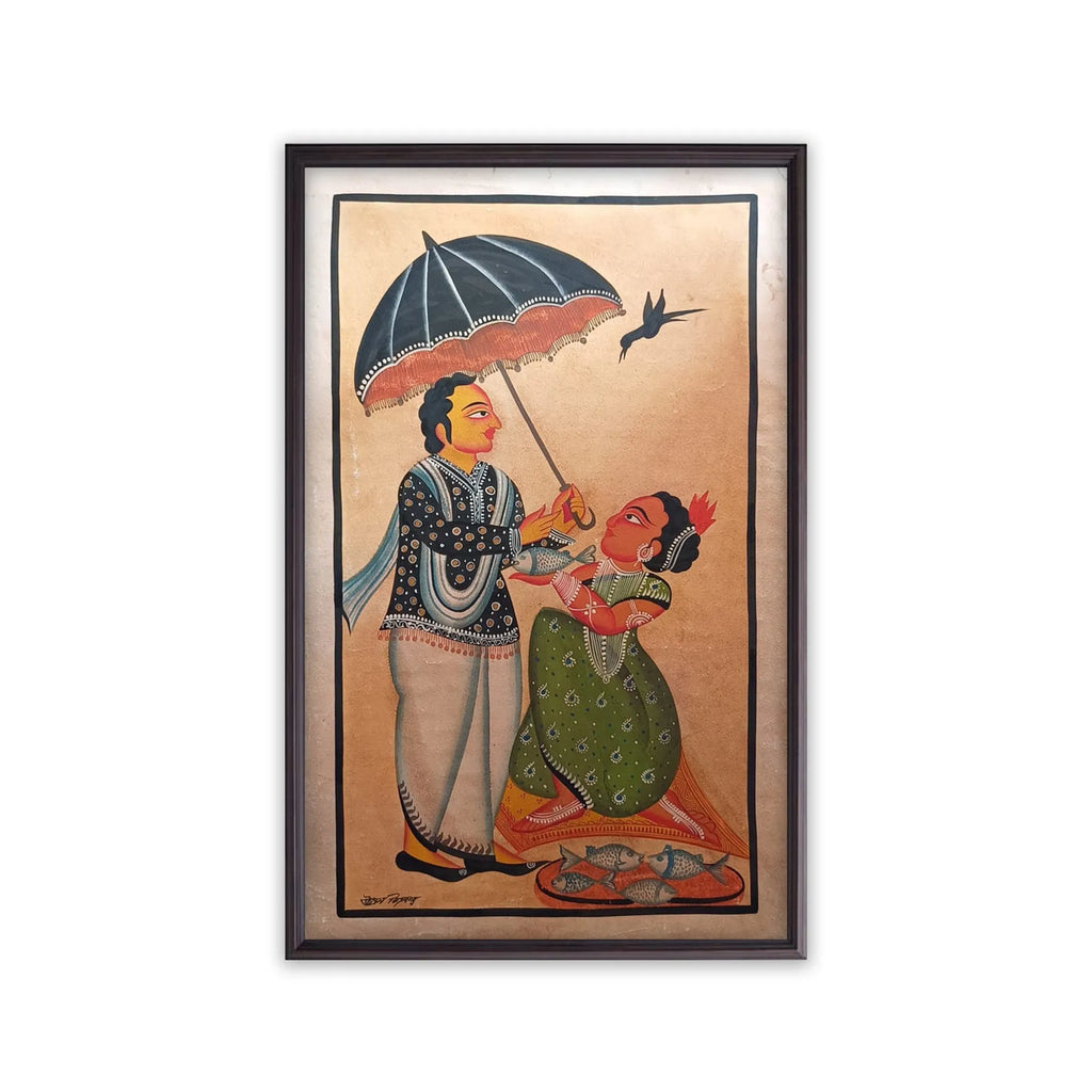 Kalighat - Babu buying the fish