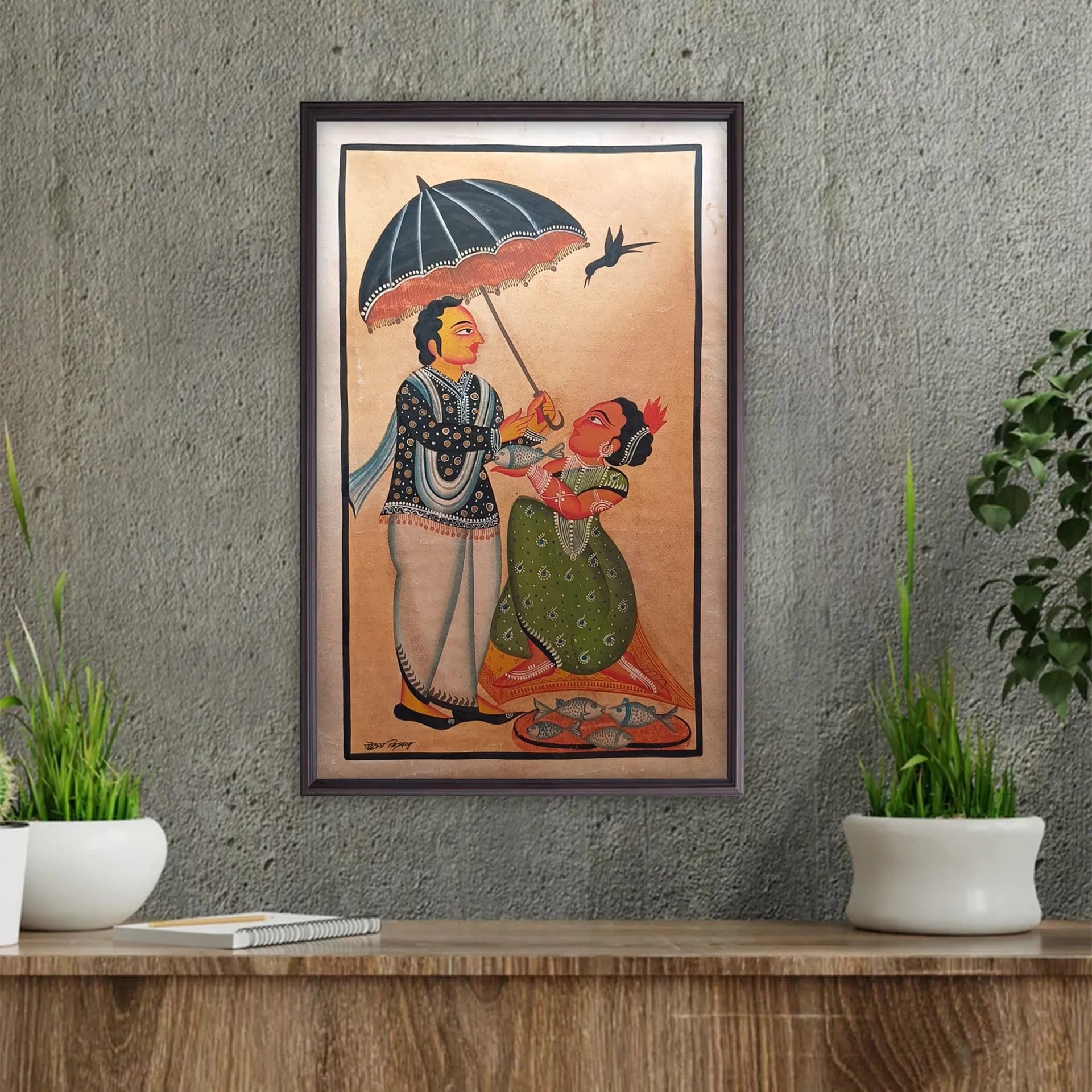 Kalighat - Babu buying the fish