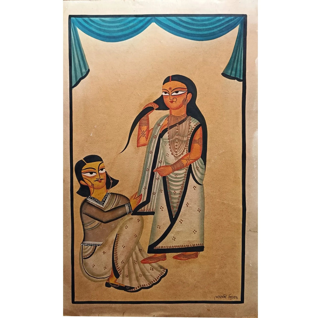 Kalighat - Babu Helping Biwi in Saree Draping