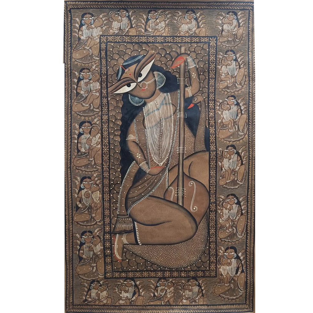Kalighat - Saraswati with Kamala Kamini on Border