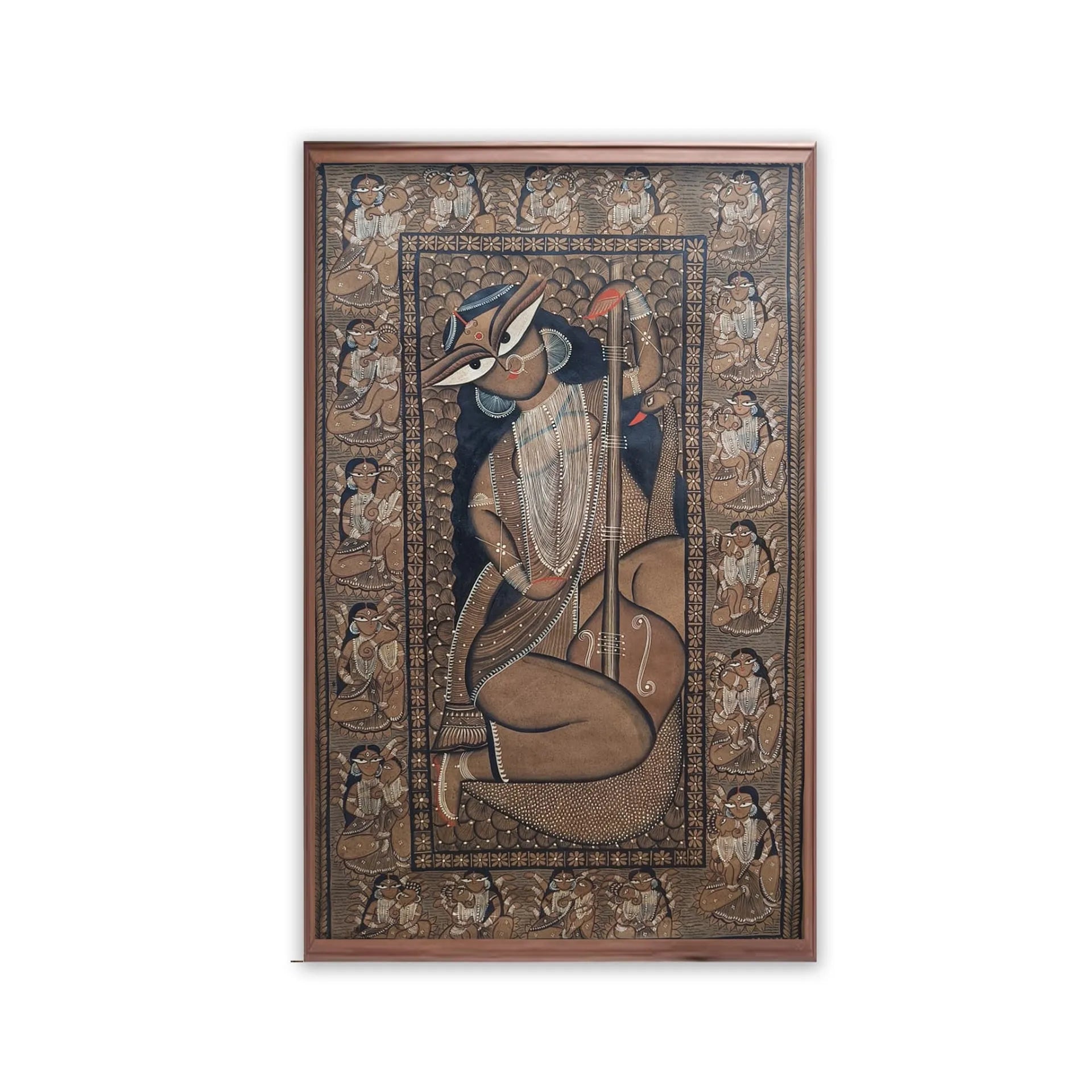Kalighat - Saraswati with Kamala Kamini on Border