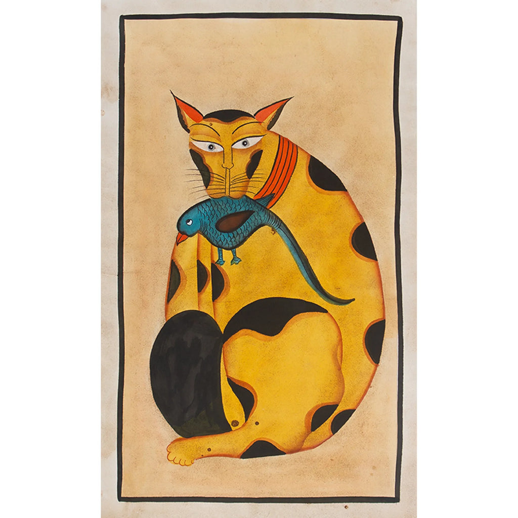 Kalighat - Cat eating bird