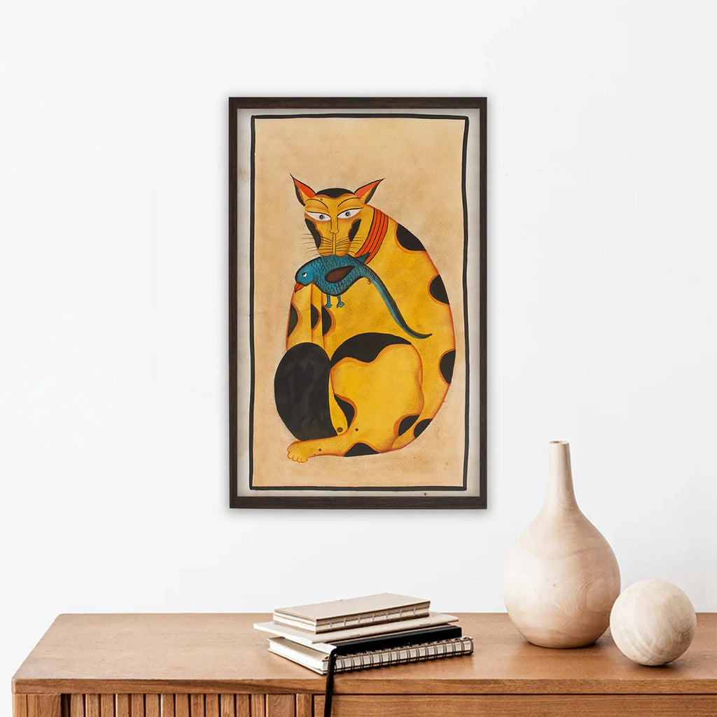 Kalighat - Cat eating bird
