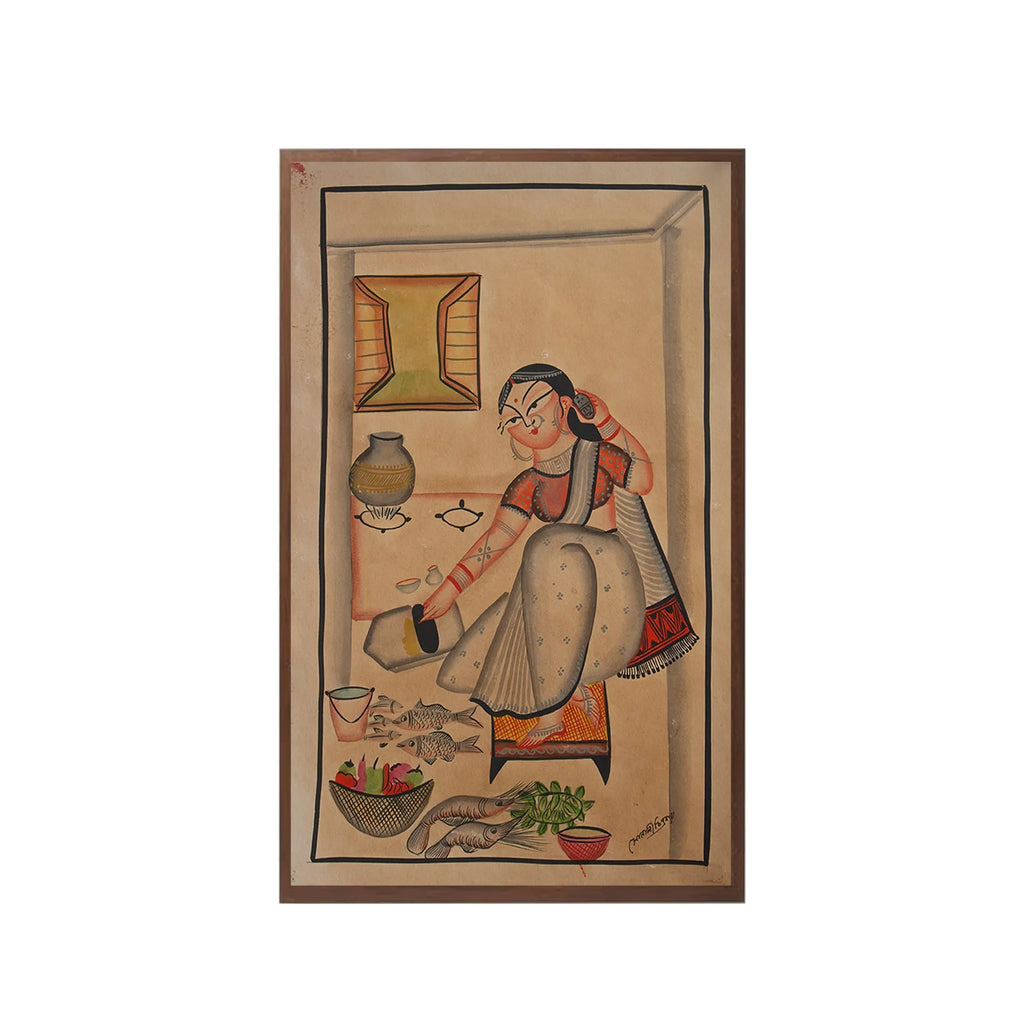 Kalighat - Bibi cleaning fish