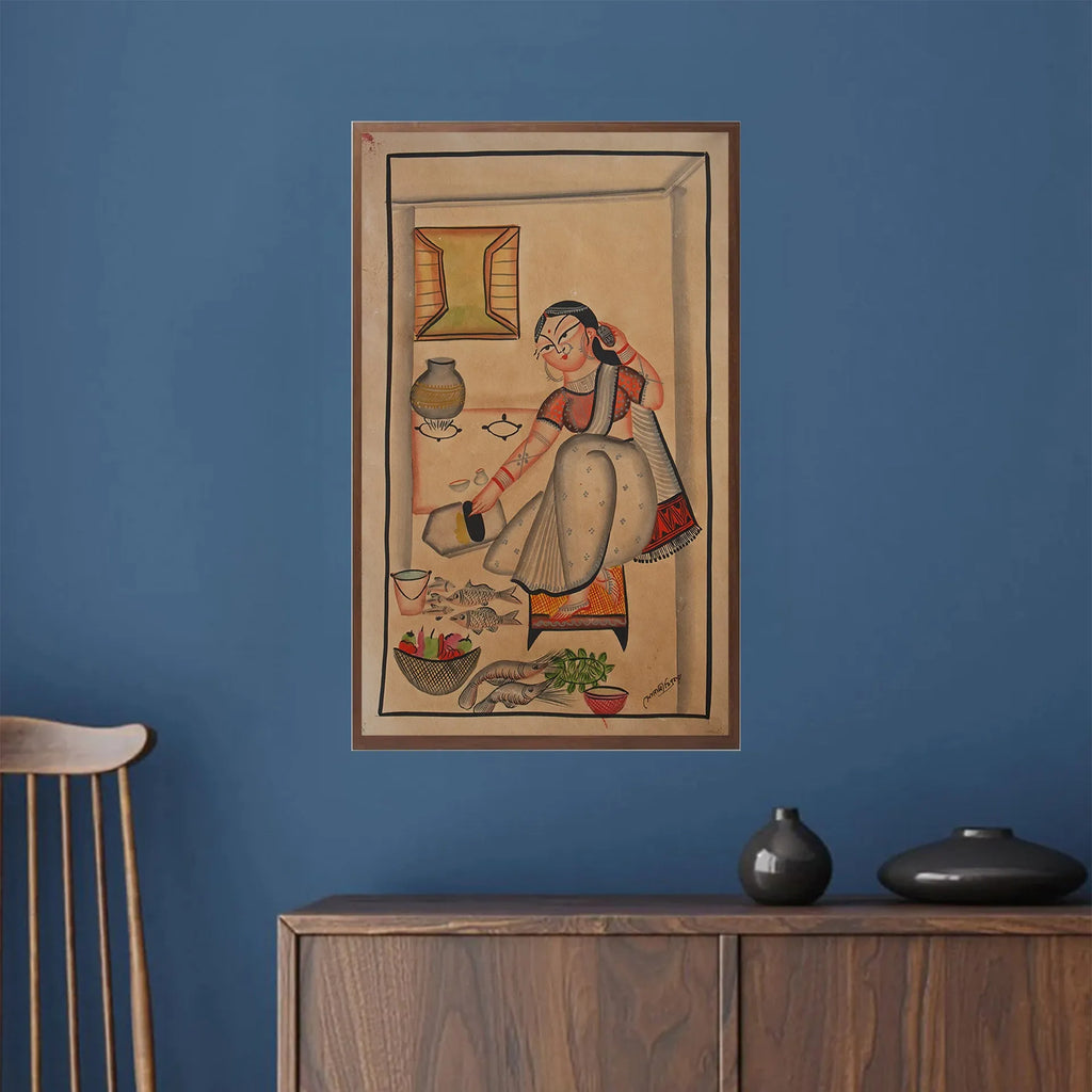 Kalighat - Bibi cleaning fish