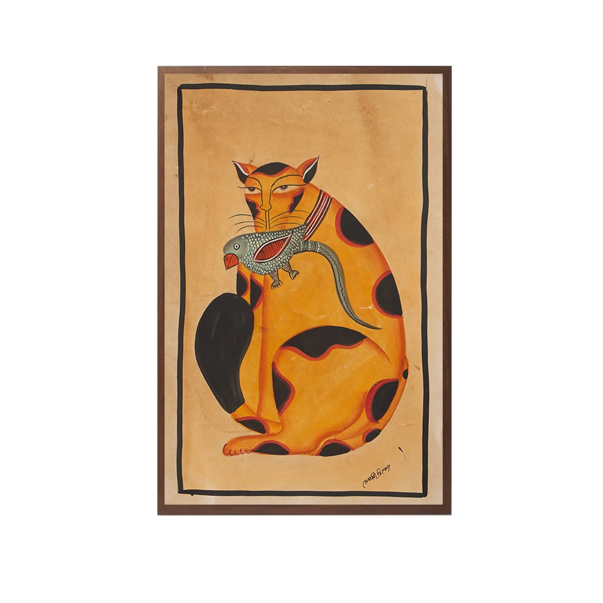 Kalighat - Cat Eating Bird