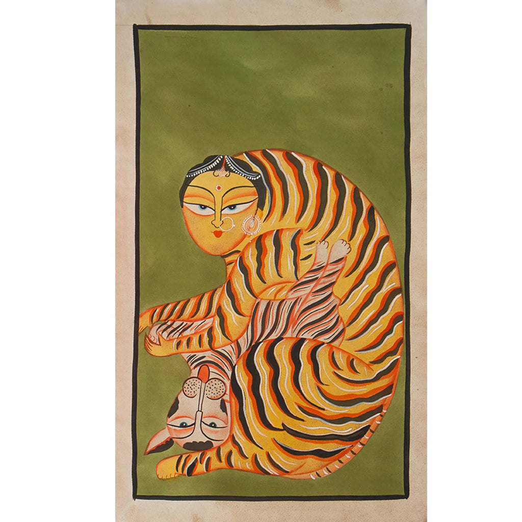 Kalighat - Mother Lion with Cub in Lap
