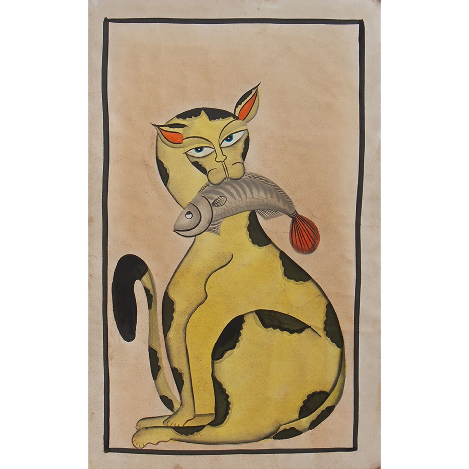 Kalighat - Cat Eating Fish