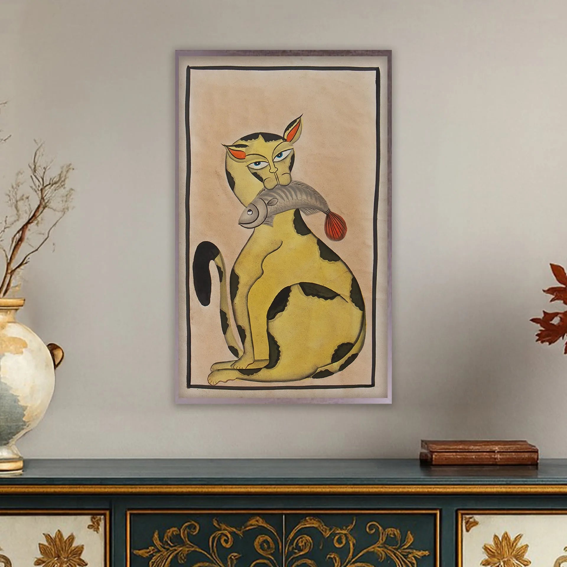 Kalighat - Cat Eating Fish