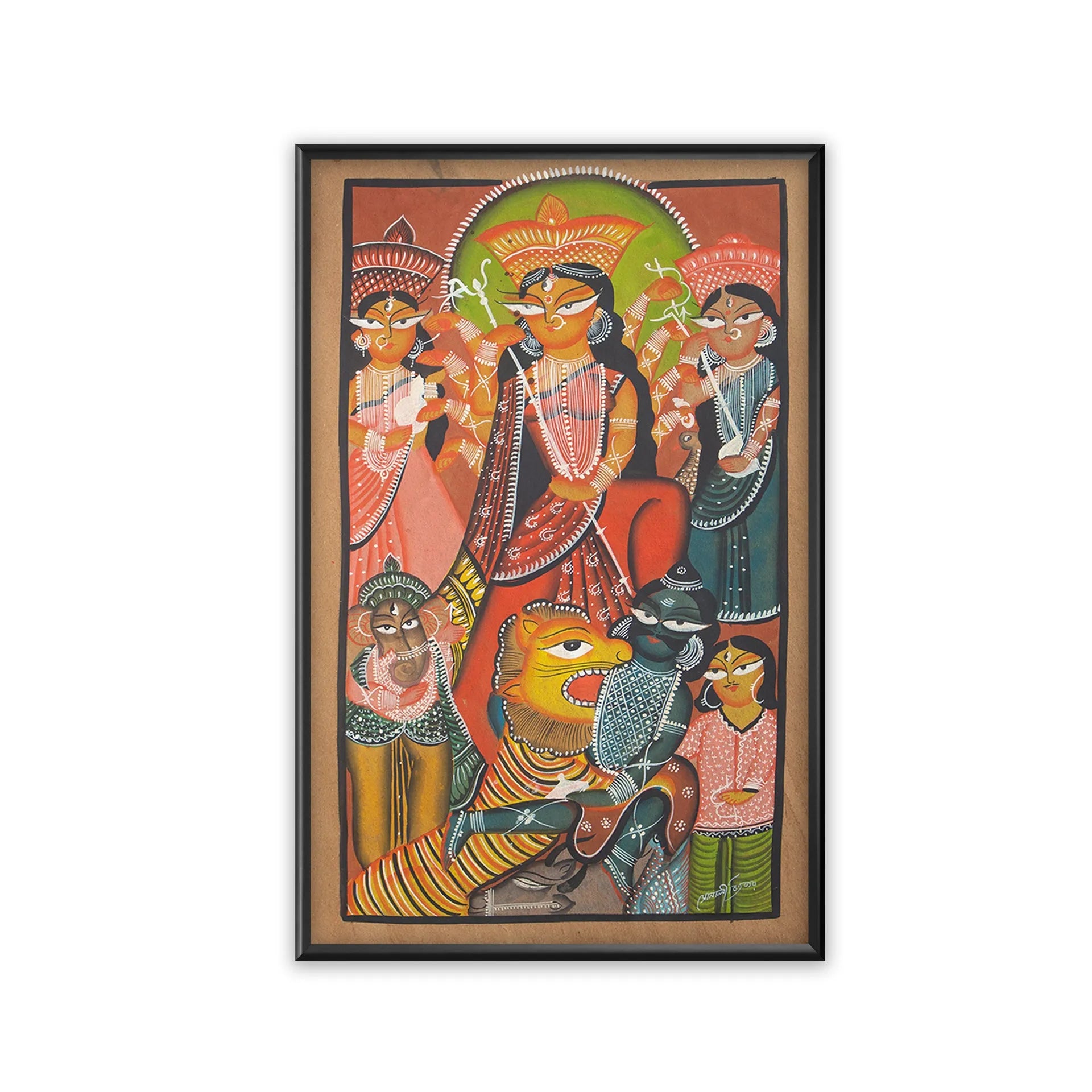 Kalighat - Mahisasur Mardini with Laxmi, Saraswati, Kartik and Ganesh