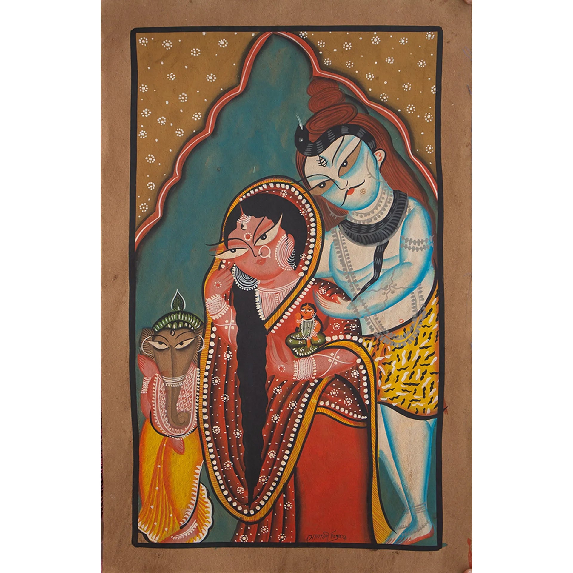 Kalighat - Shiv, Parvati and Ganesha