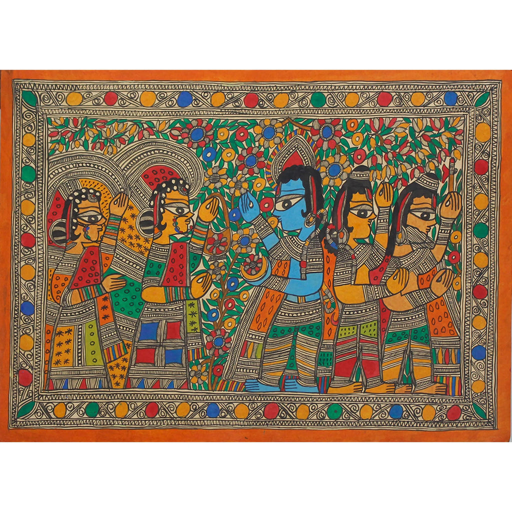 Madhubani - Ram Sita Phoolwadi Milan