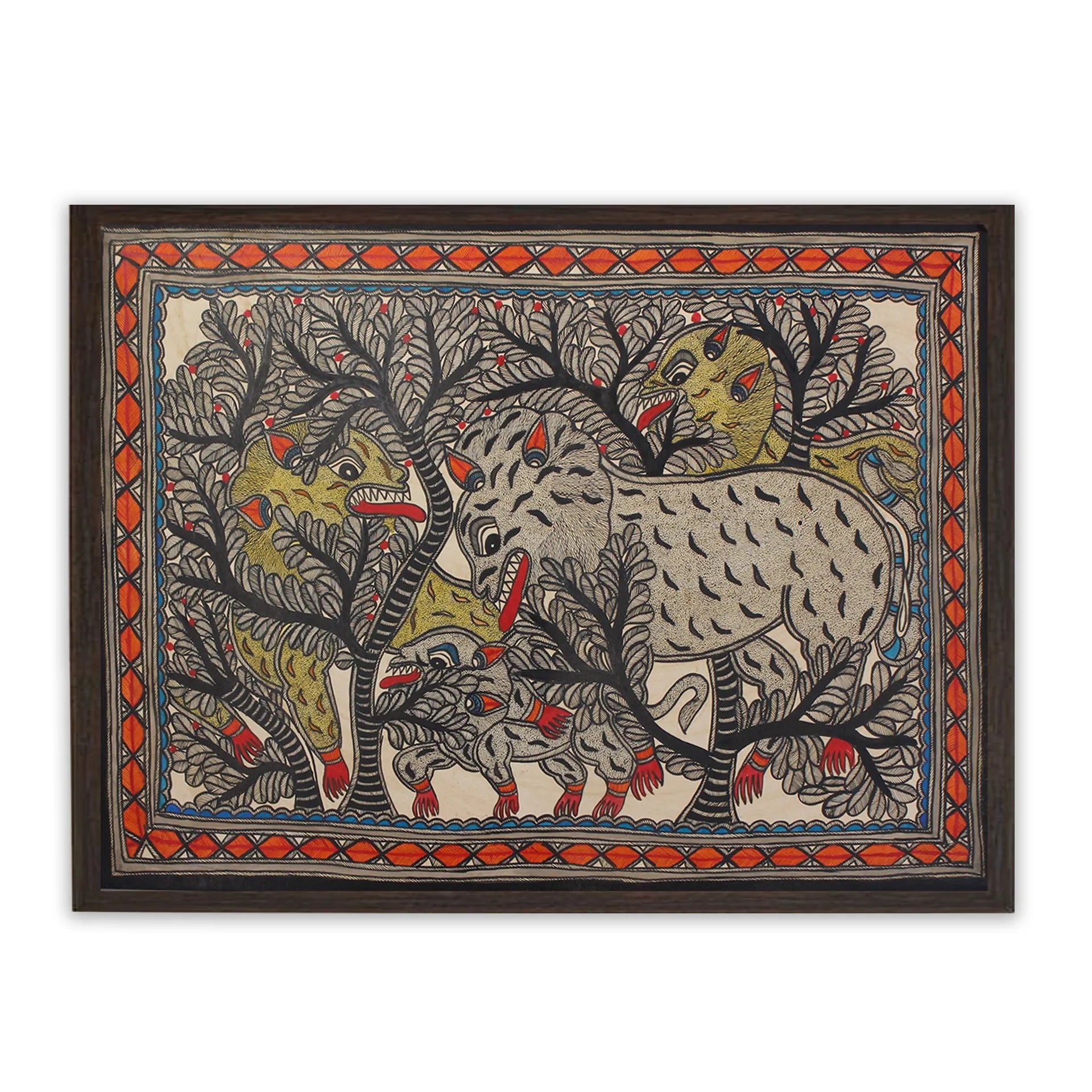 Madhubani - Lion in Jungle