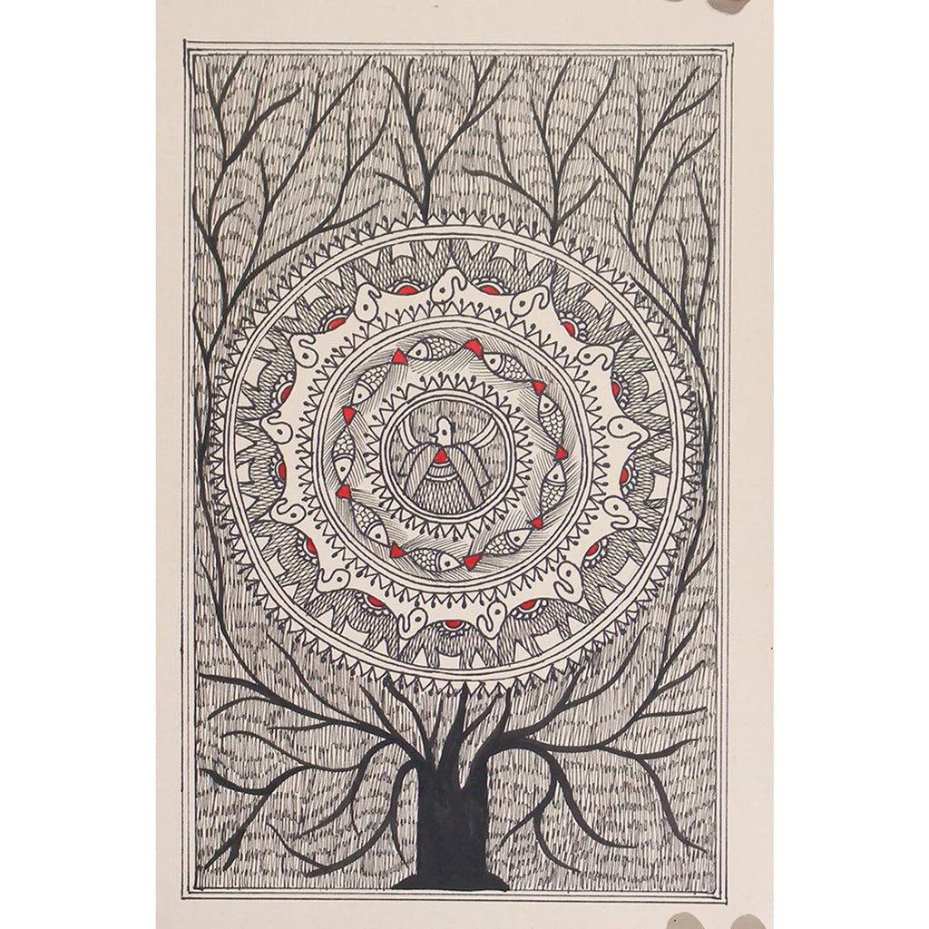 Madhubani - Mandala in Tree of Life