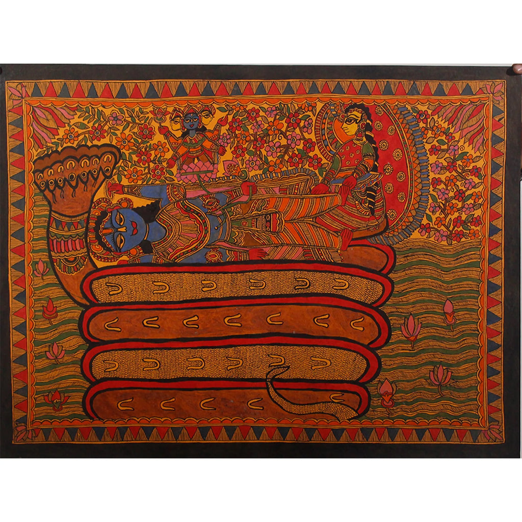Madhubani - Shesh Shaiyya of Vishnu