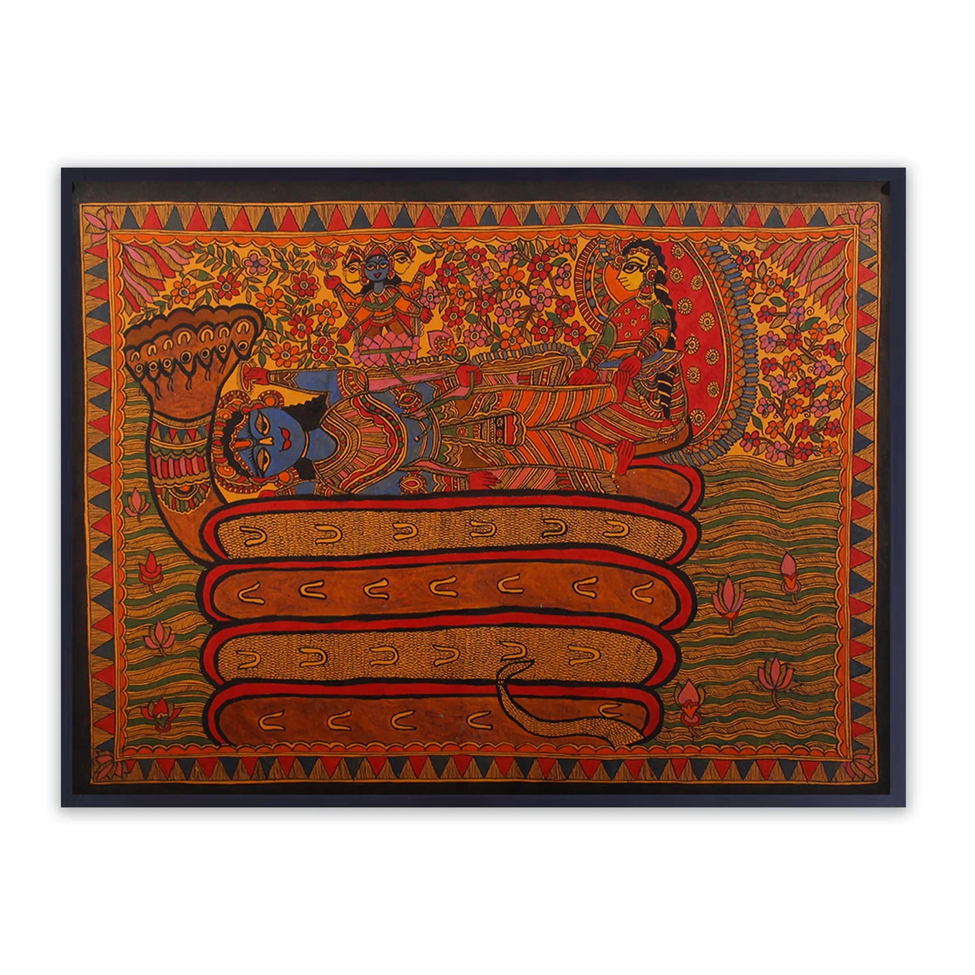 Madhubani - Shesh Shaiyya of Vishnu