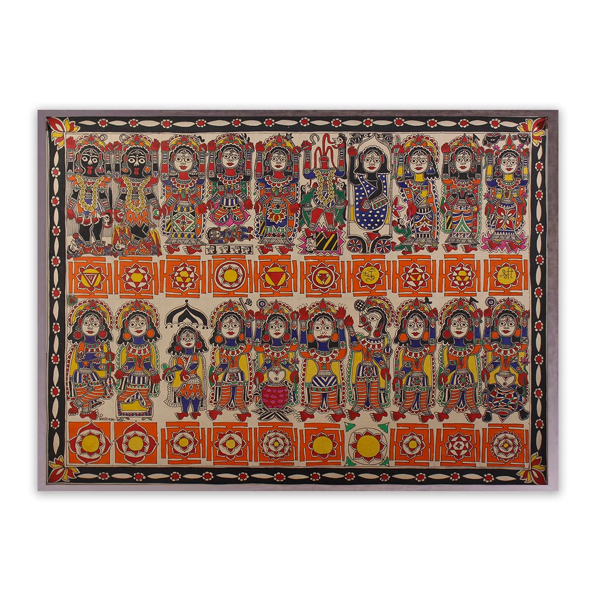 Madhubani - Das Mahavidya of Devi Maa and Dasavtar with Yantra