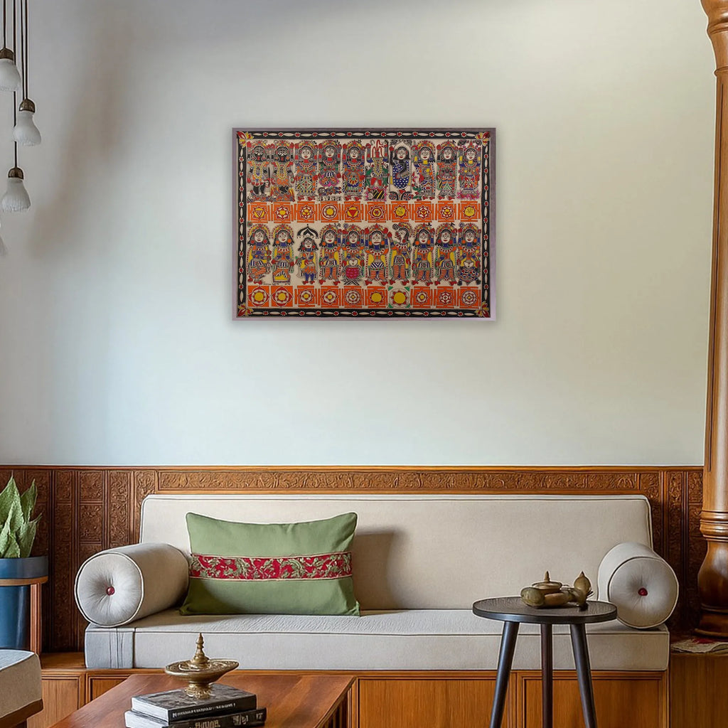 Madhubani - Das Mahavidya of Devi Maa and Dasavtar with Yantra