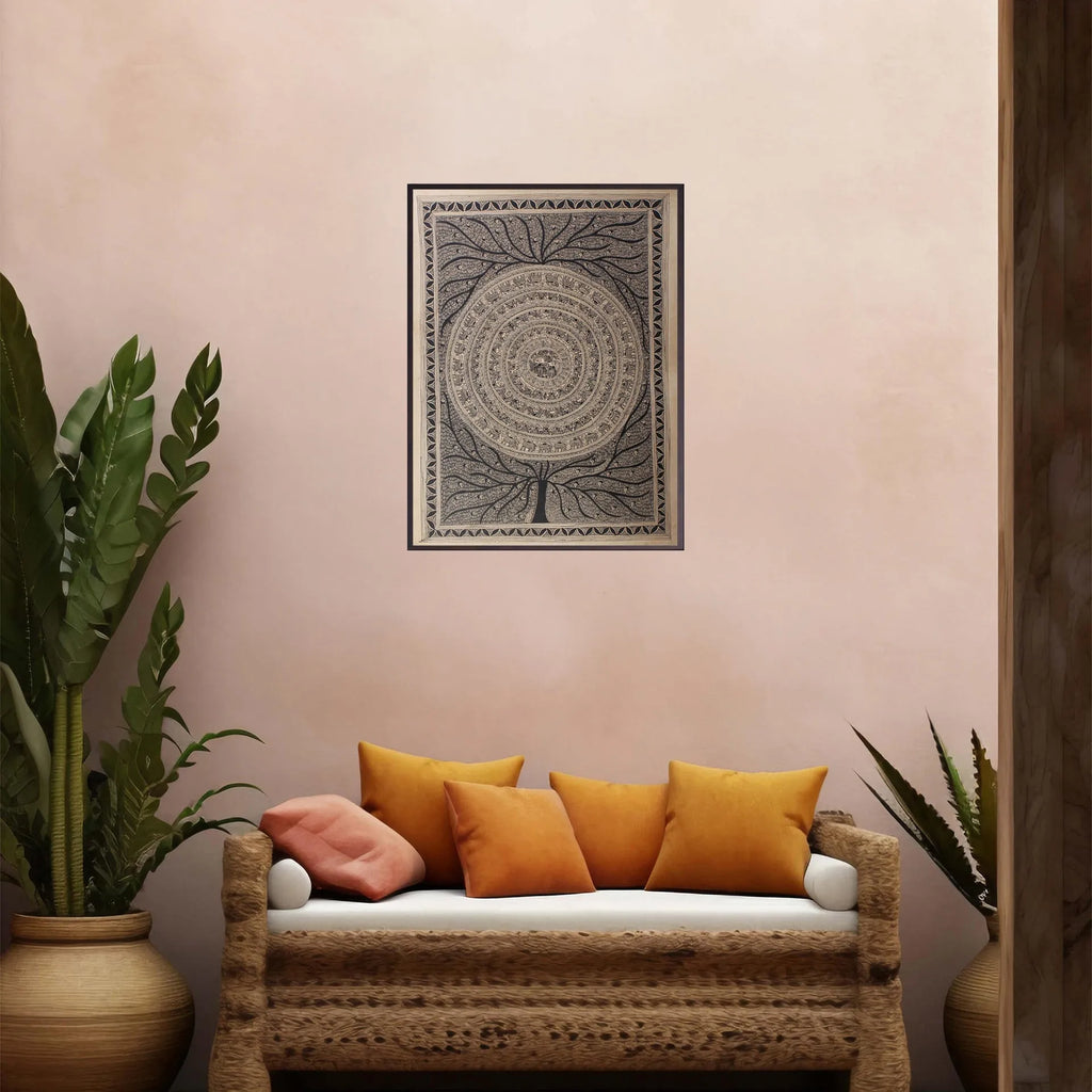 Madhubani - Tree of Life with Mandala