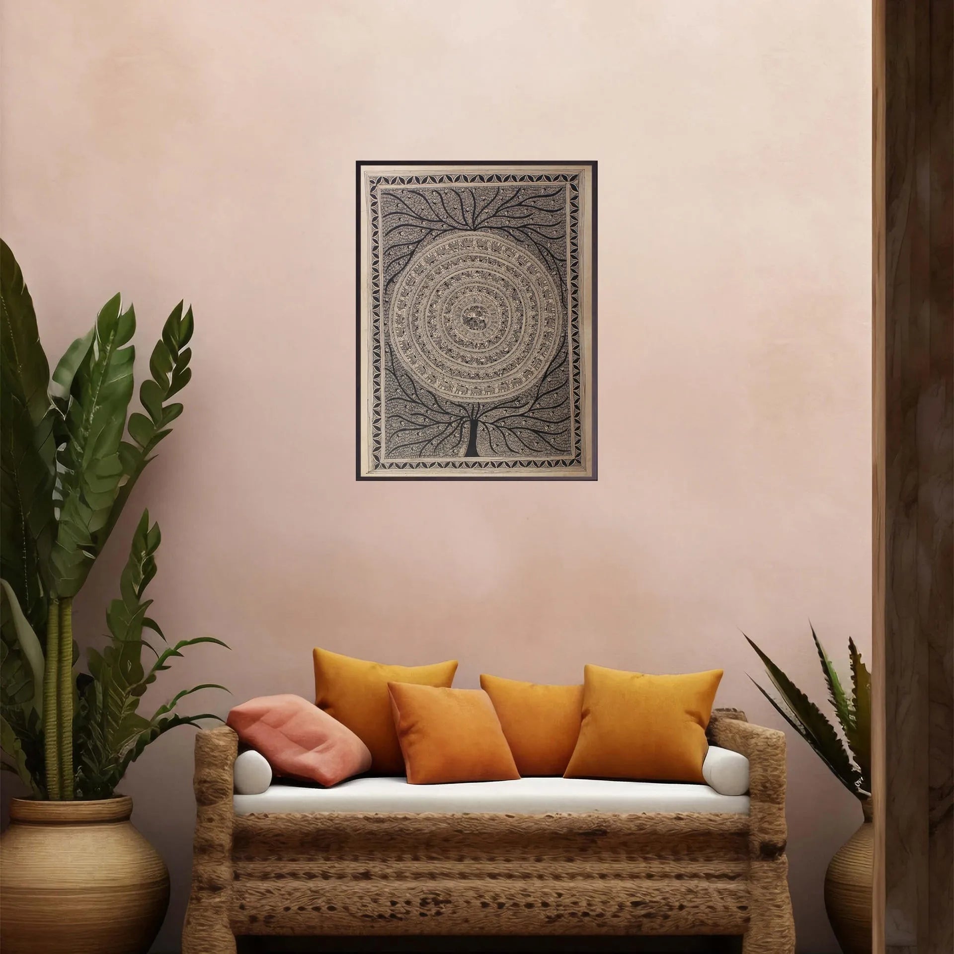 Madhubani - Tree of Life with Mandala