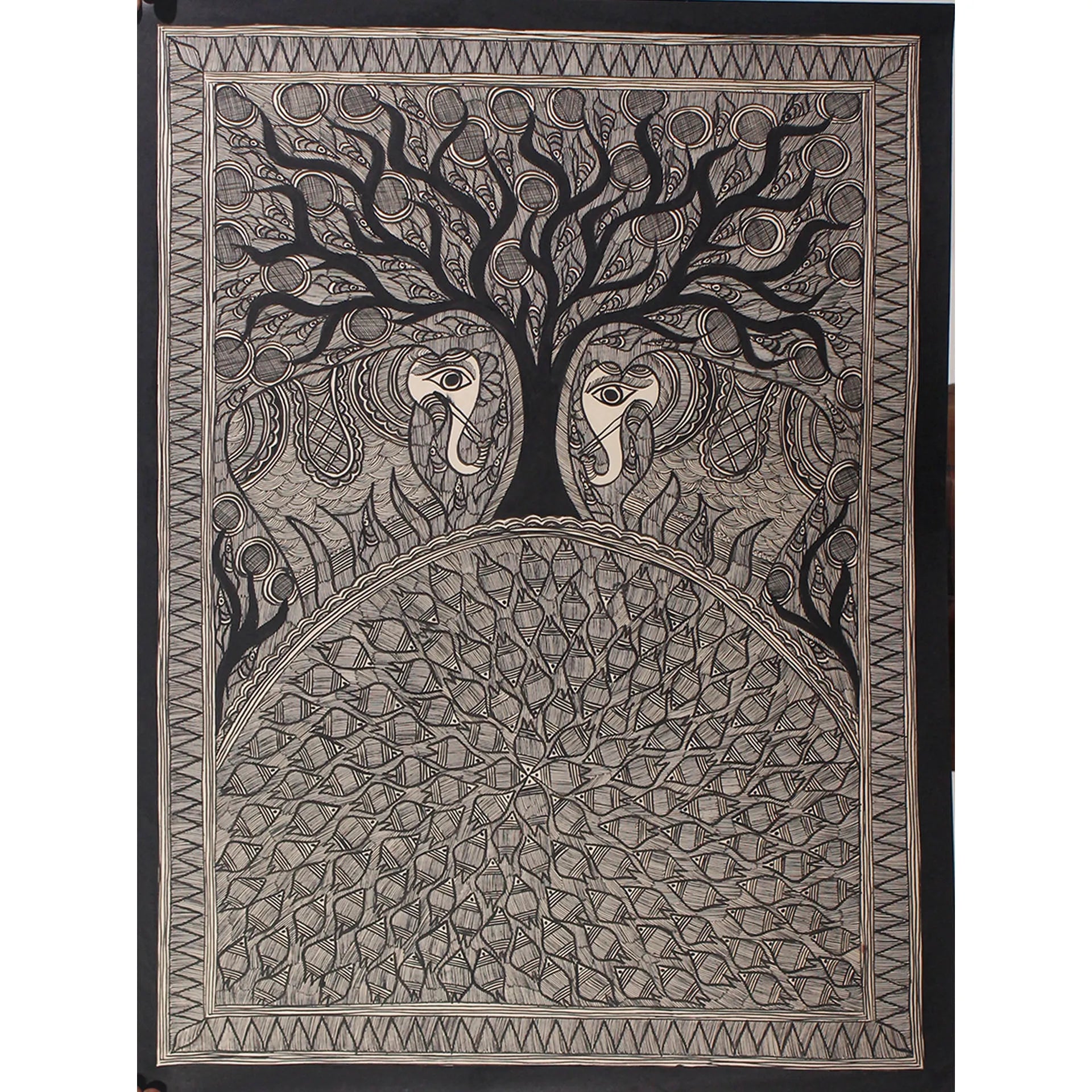 Madhubani - Tree of Life with Animals