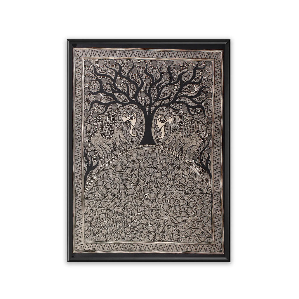 Madhubani - Tree of Life with Animals