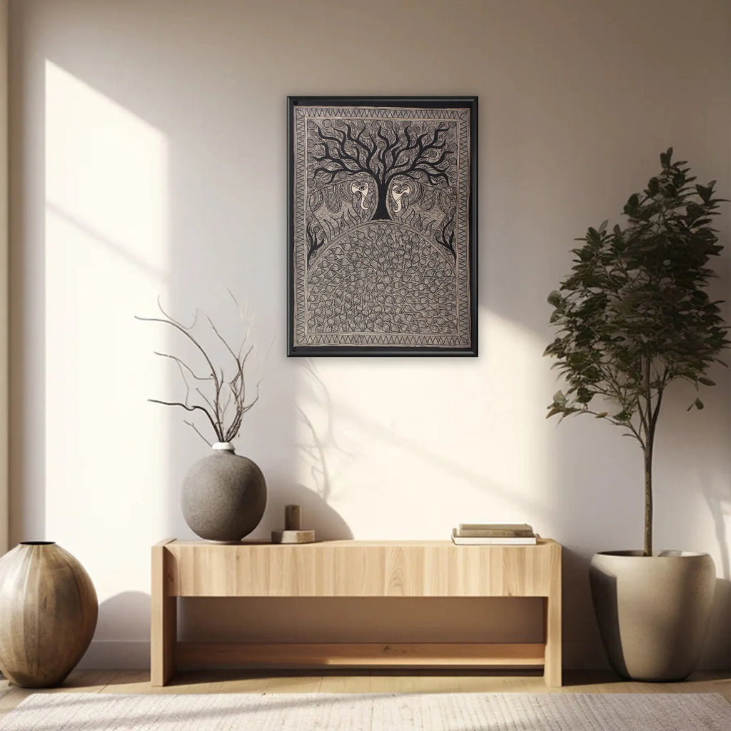 Madhubani - Tree of Life with Animals
