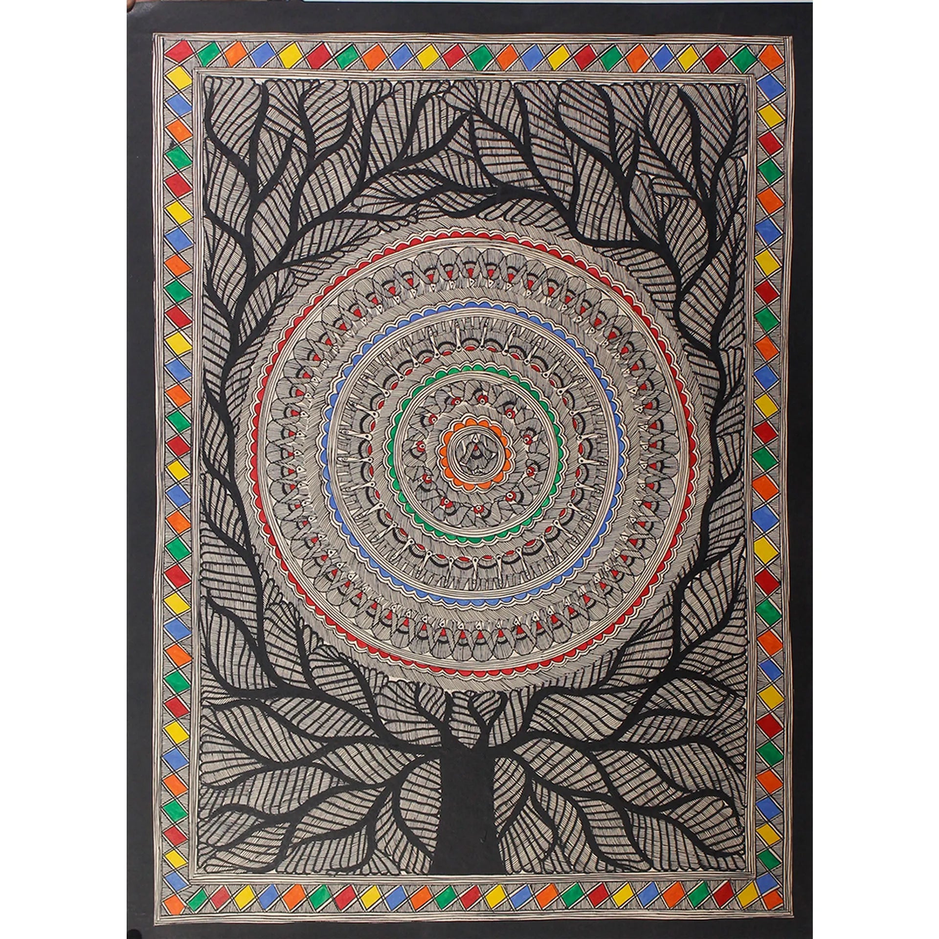 Madhubani - Tree of Life with Mandala