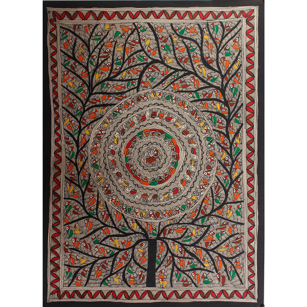 Madhubani - Tree of Life with Mandala