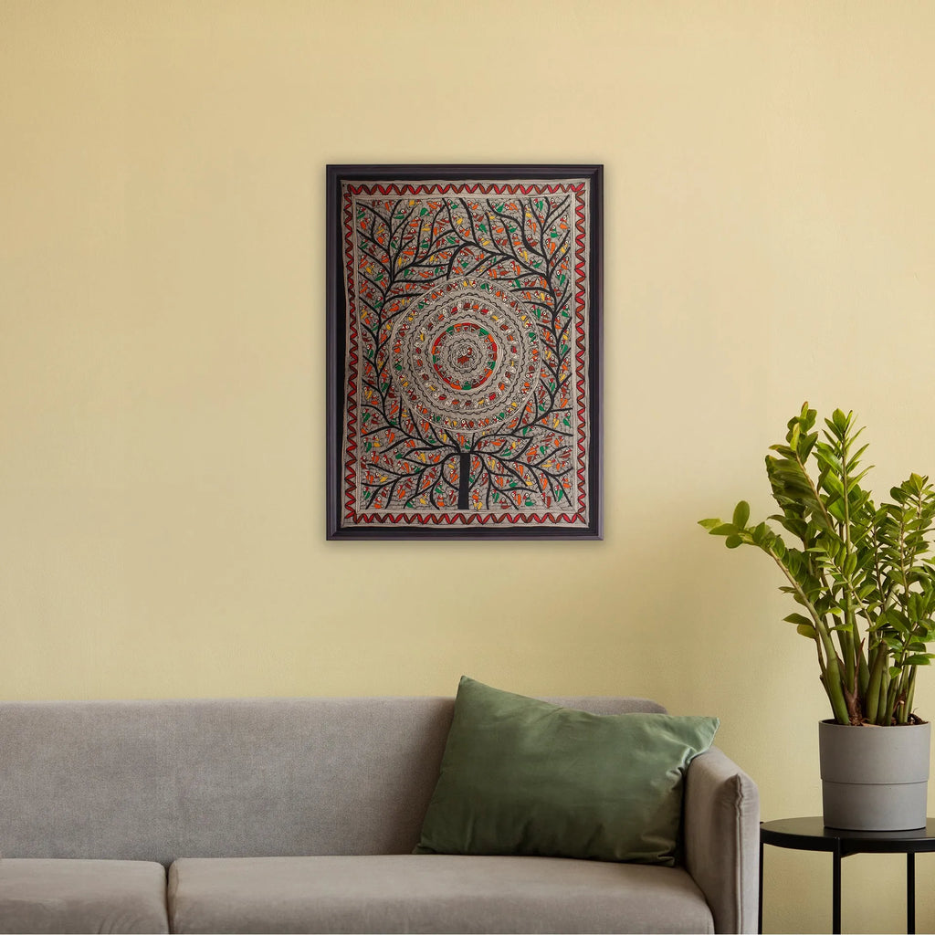 Madhubani - Tree of Life with Mandala