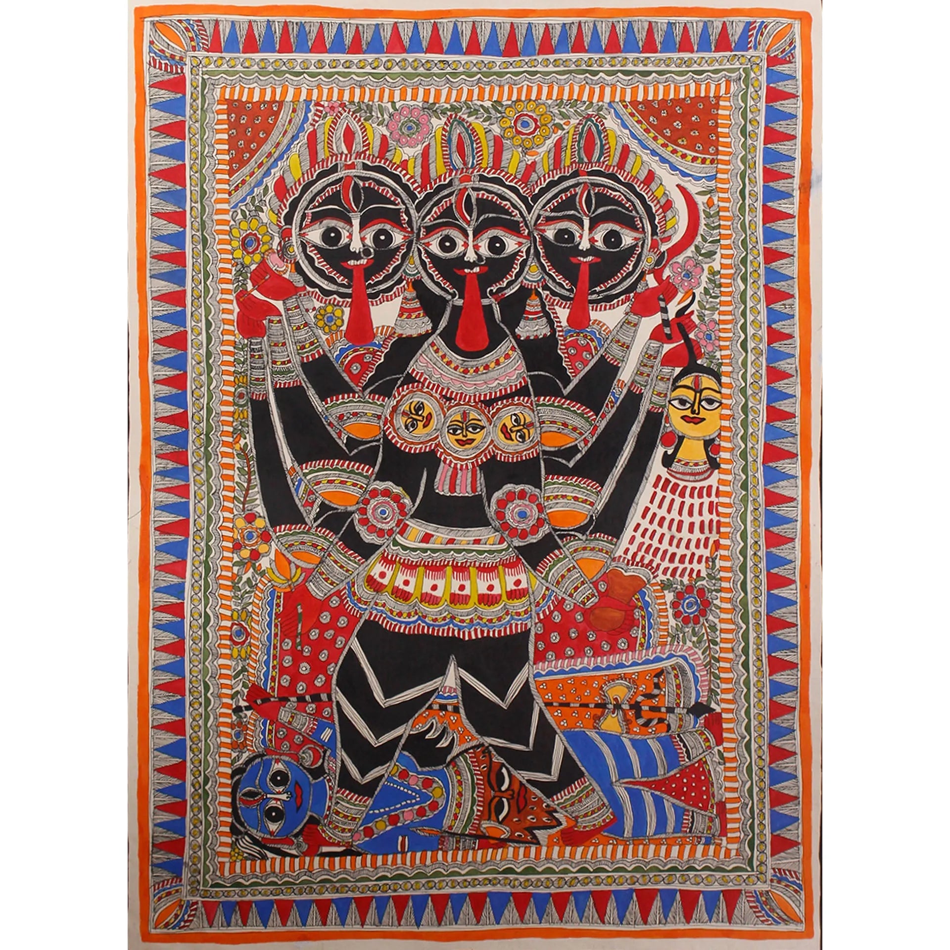 Madhubani - Trimukhi Kaali Maa