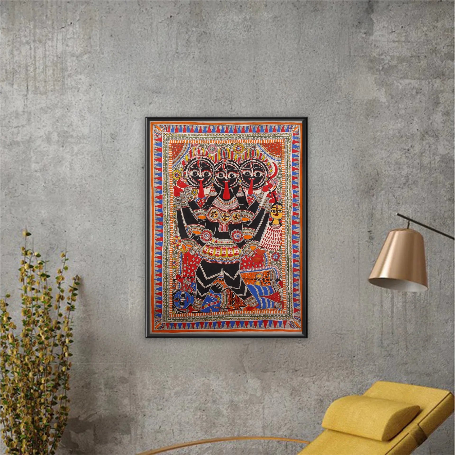 Madhubani - Trimukhi Kaali Maa