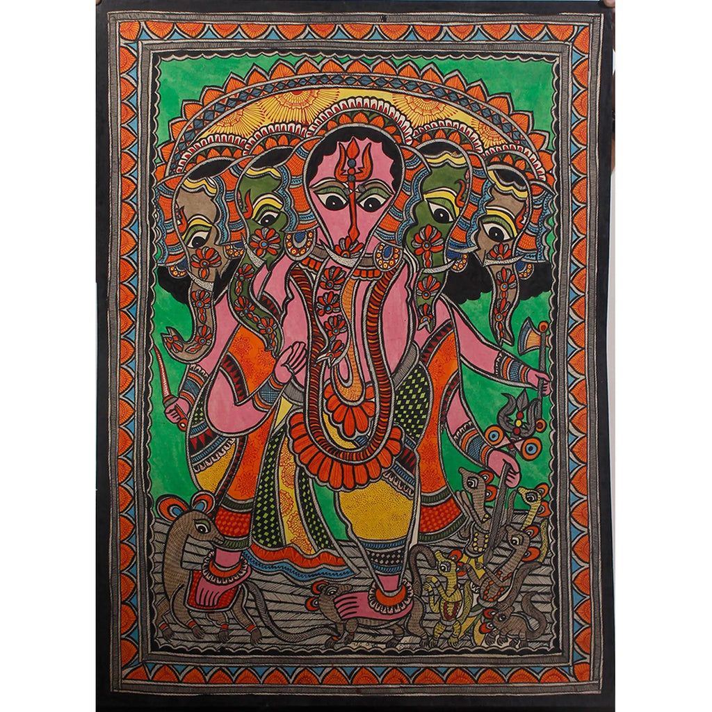 Madhubani - Panchmukhi Ganesha