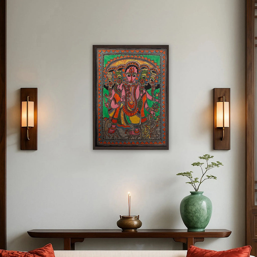 Madhubani - Panchmukhi Ganesha