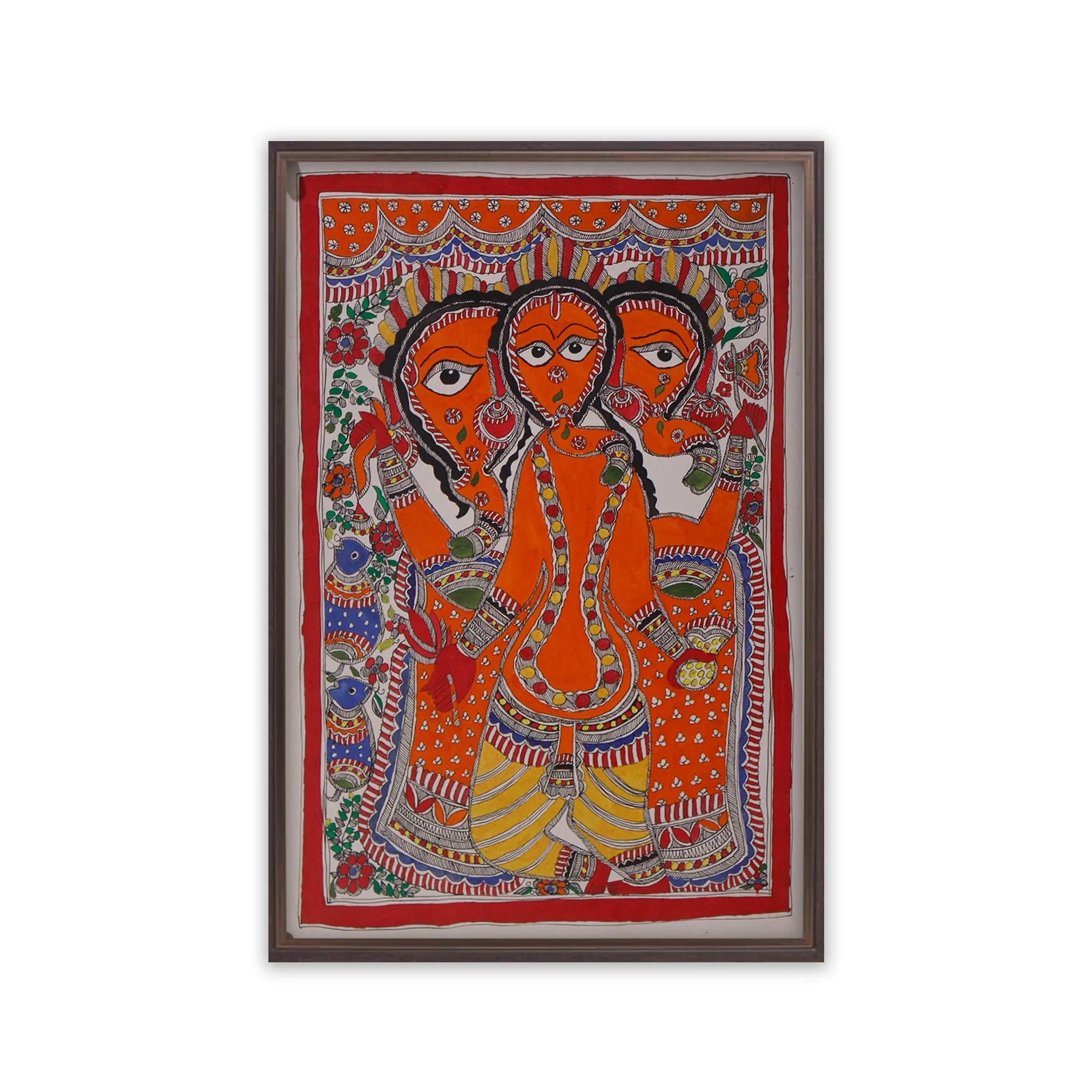 Madhubani - Trimukhi Ganesha
