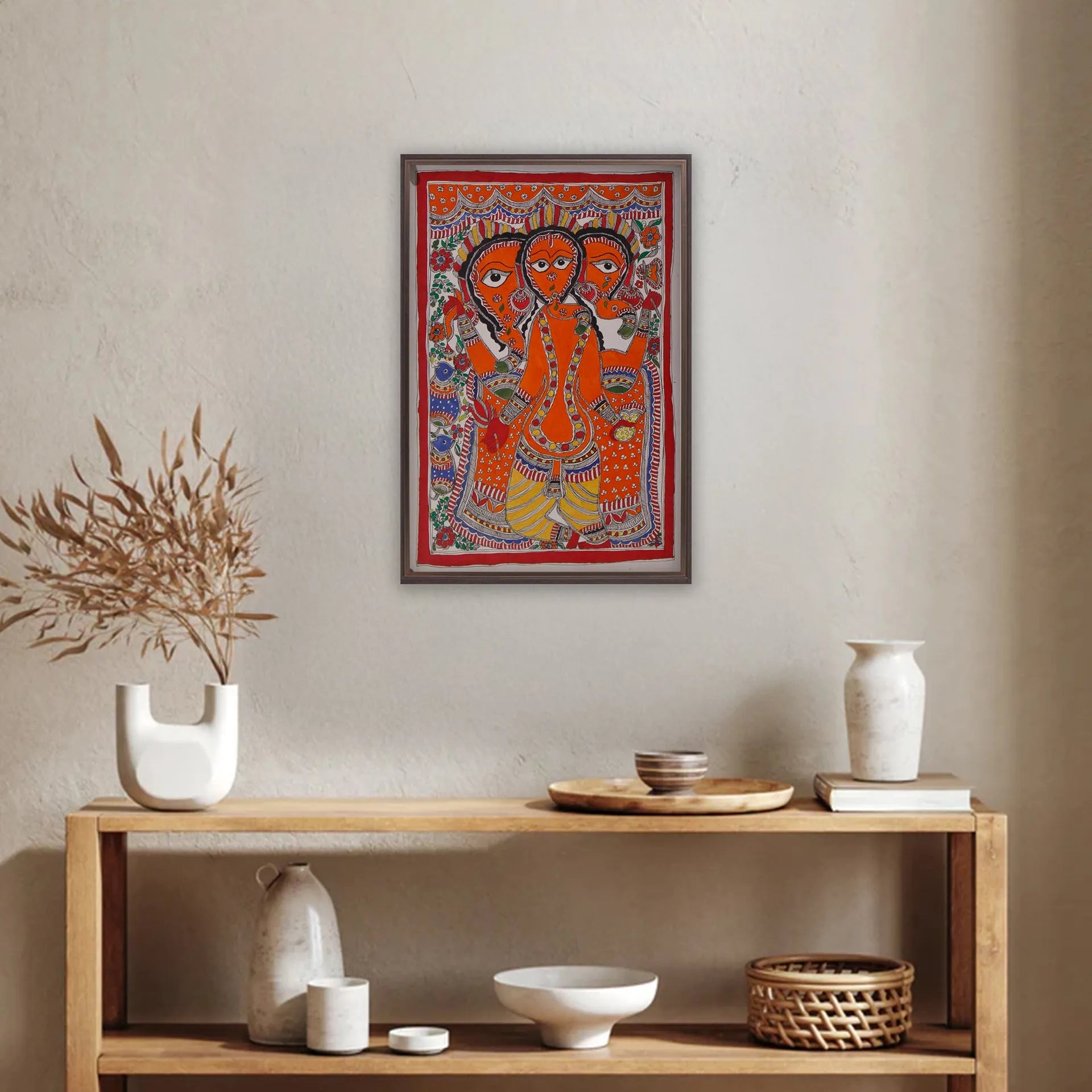 Madhubani - Trimukhi Ganesha