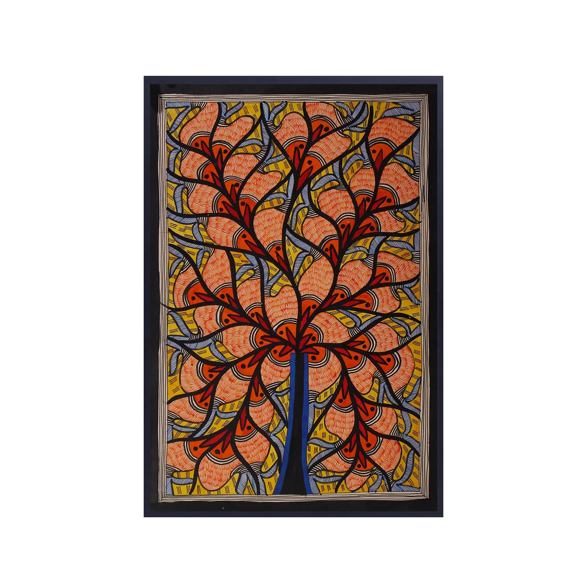 Madhubani - Tree of Life with Fish