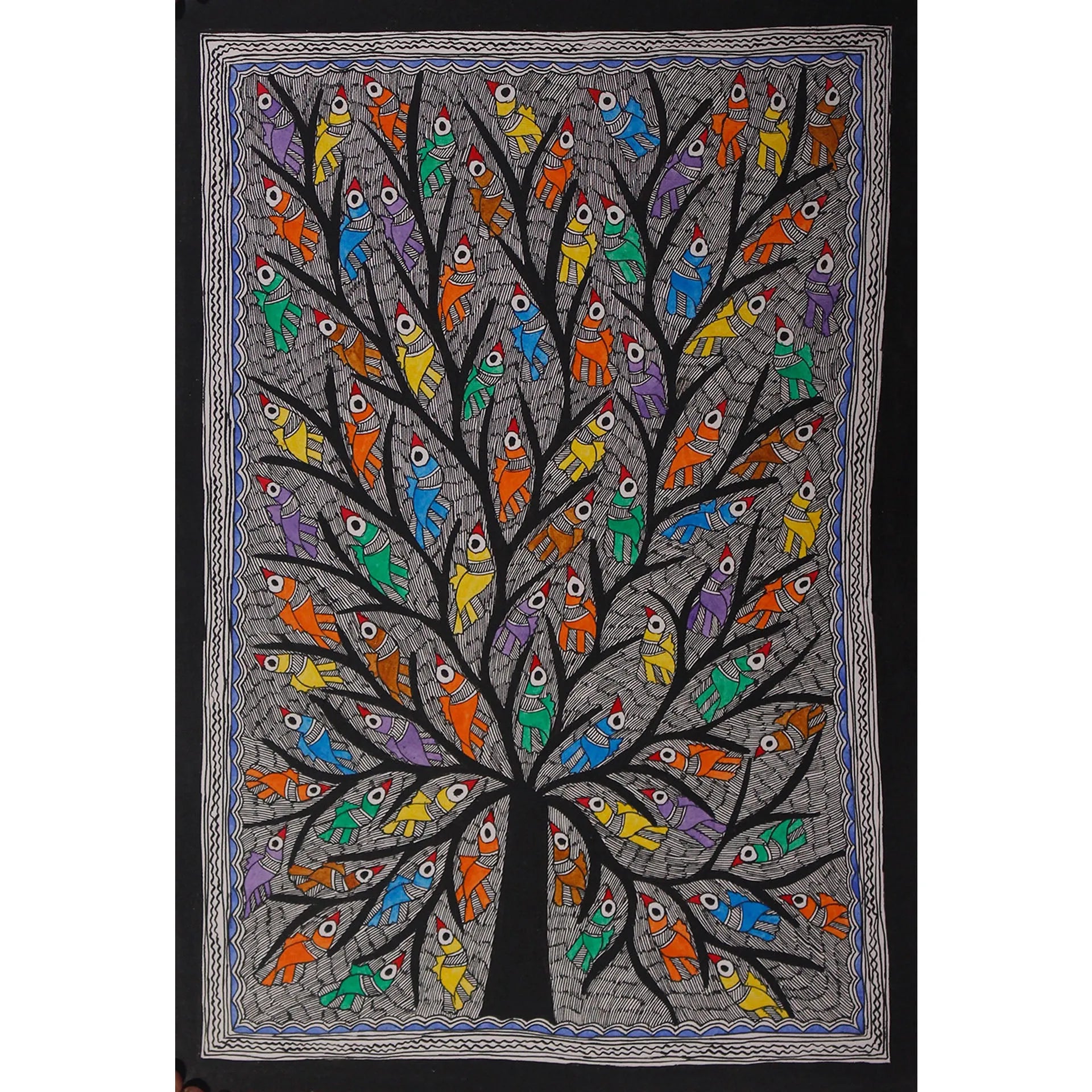 Madhubani - Tree of Life with Birds