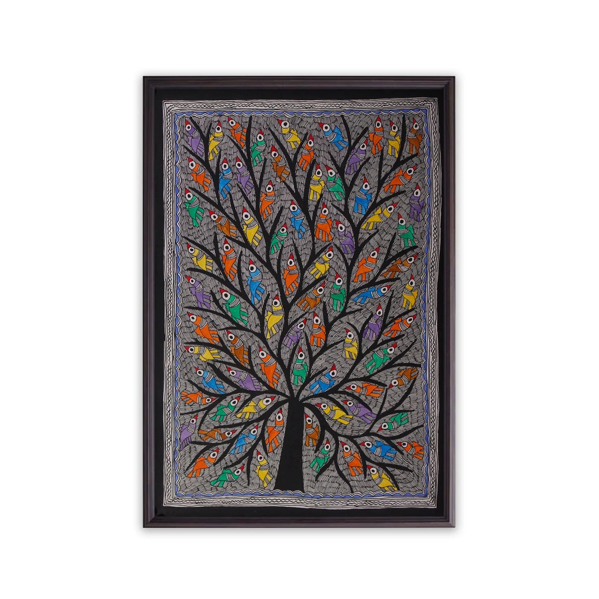 Madhubani - Tree of Life with Birds