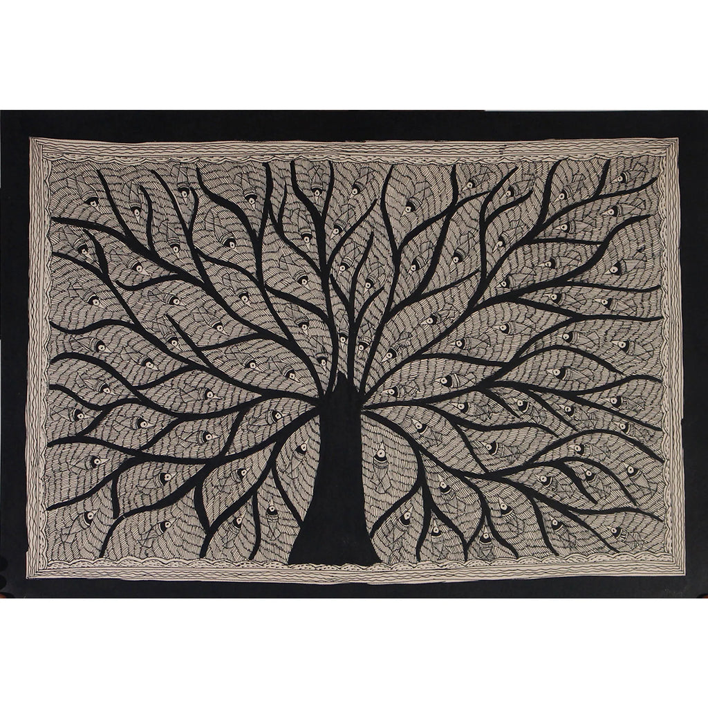 Madhubani - Tree of Life with Birds