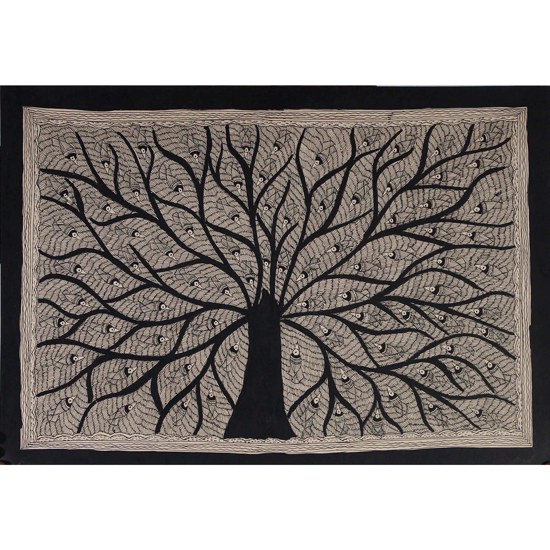 Madhubani - Tree of Life with Birds