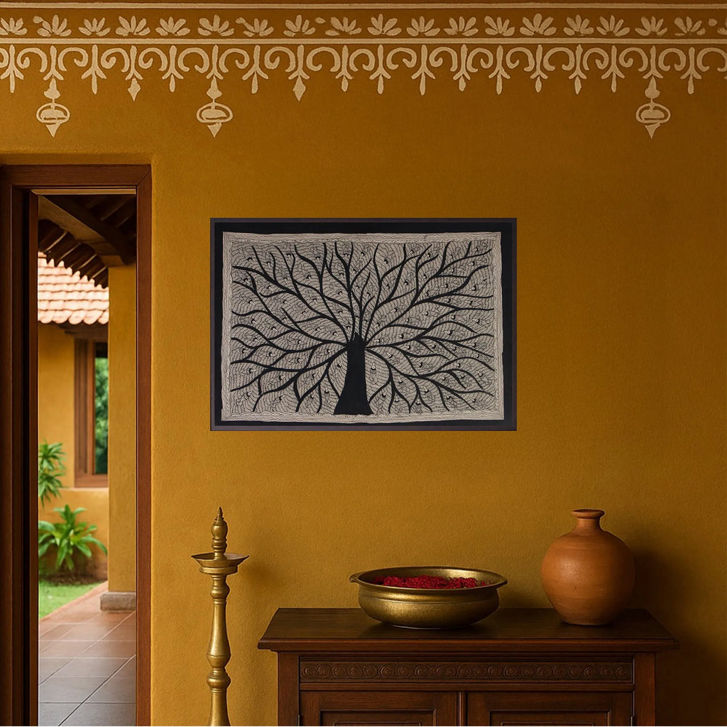 Madhubani - Tree of Life with Birds