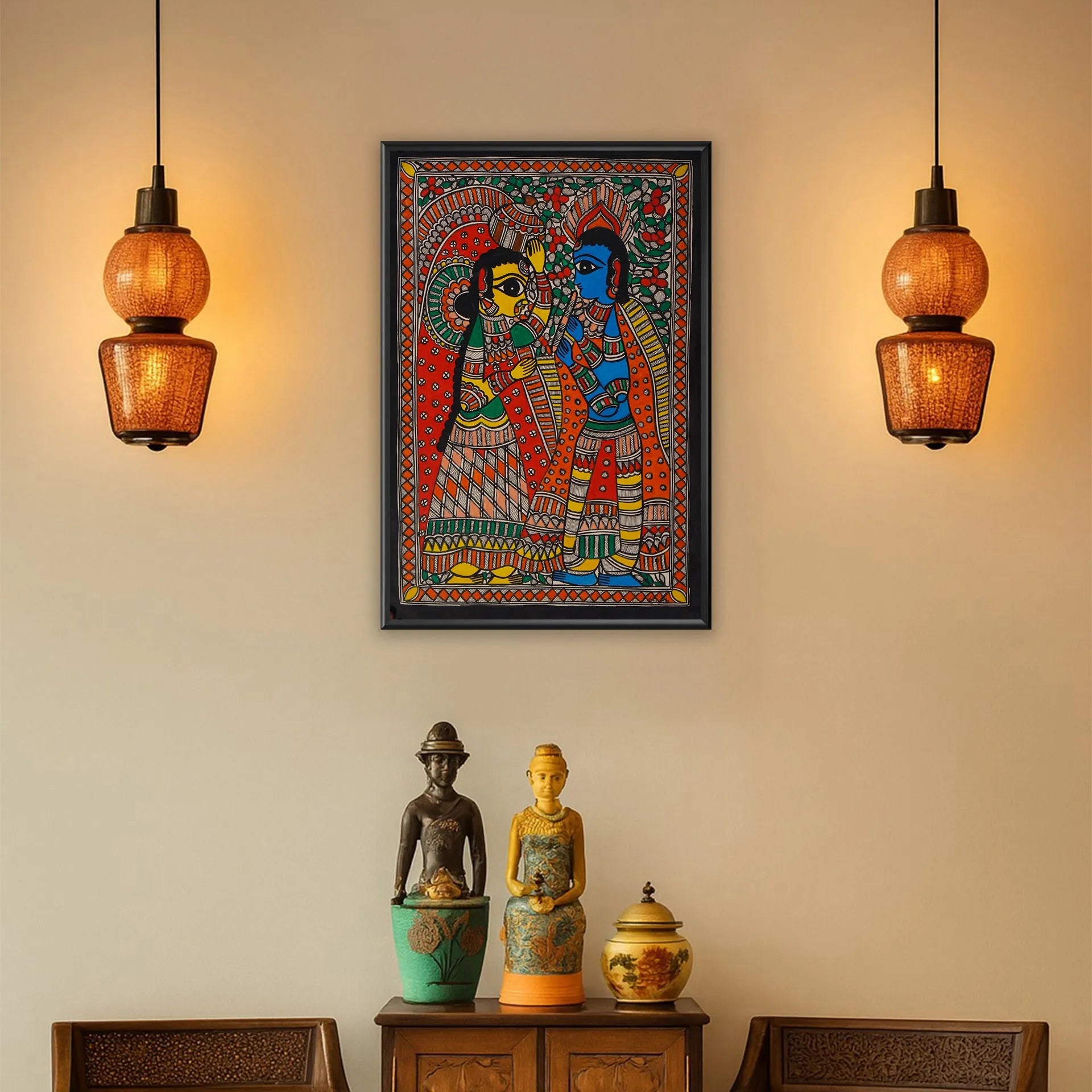 Madhubani - Radha Krishna
