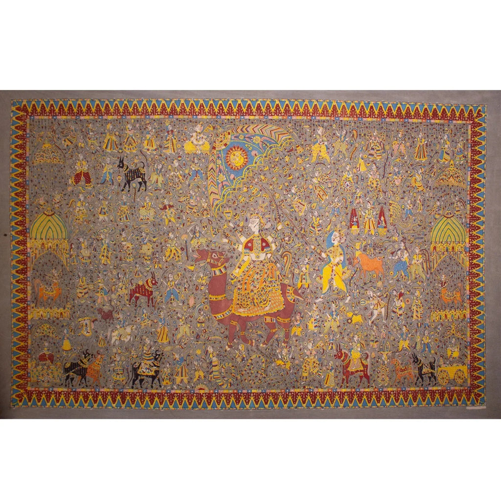 Mata Ni Pachedi - Dasha Mata on camel, sagat mata, meldy mata, with Ramanay scenes.